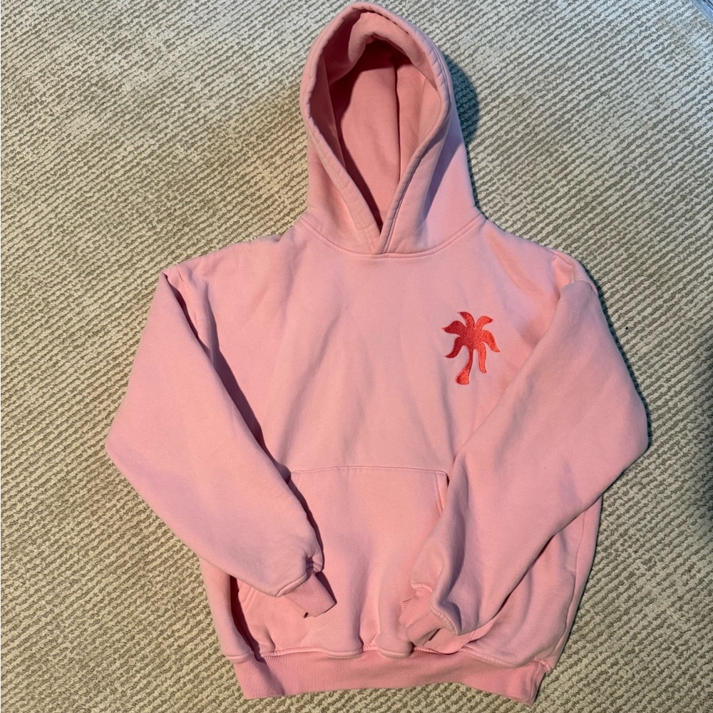 Pink Palm Puff Hoodie - adult S